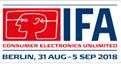 2018年德国柏林消费类电子产品及家用电器展览会（IFA）2018年9月2日-5日